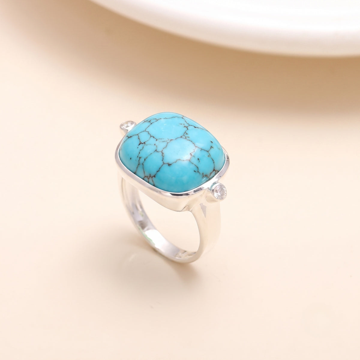 925 Silver Green Chalcedony Ring