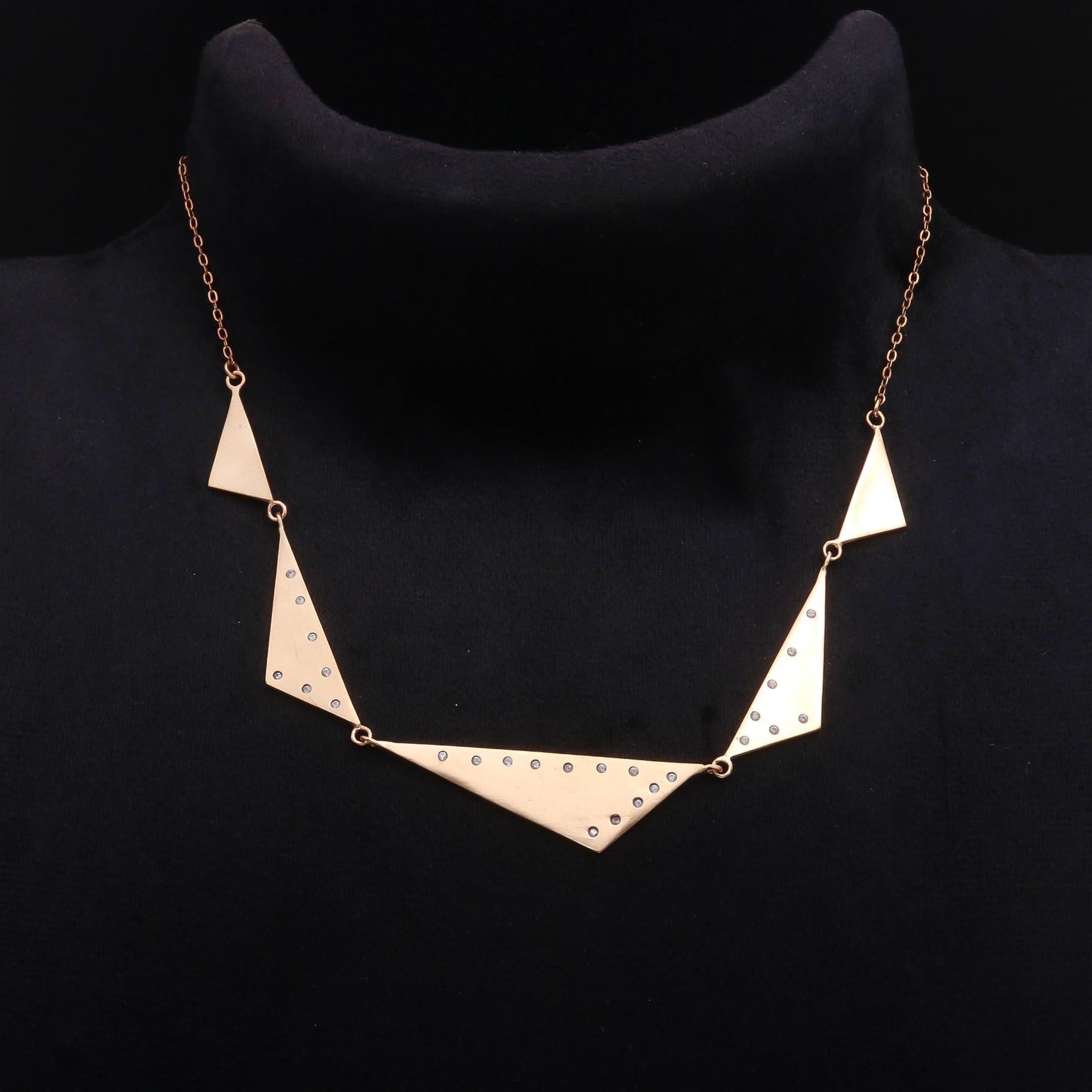 The Geo Collar: Asymmetric Triangle Station Necklace