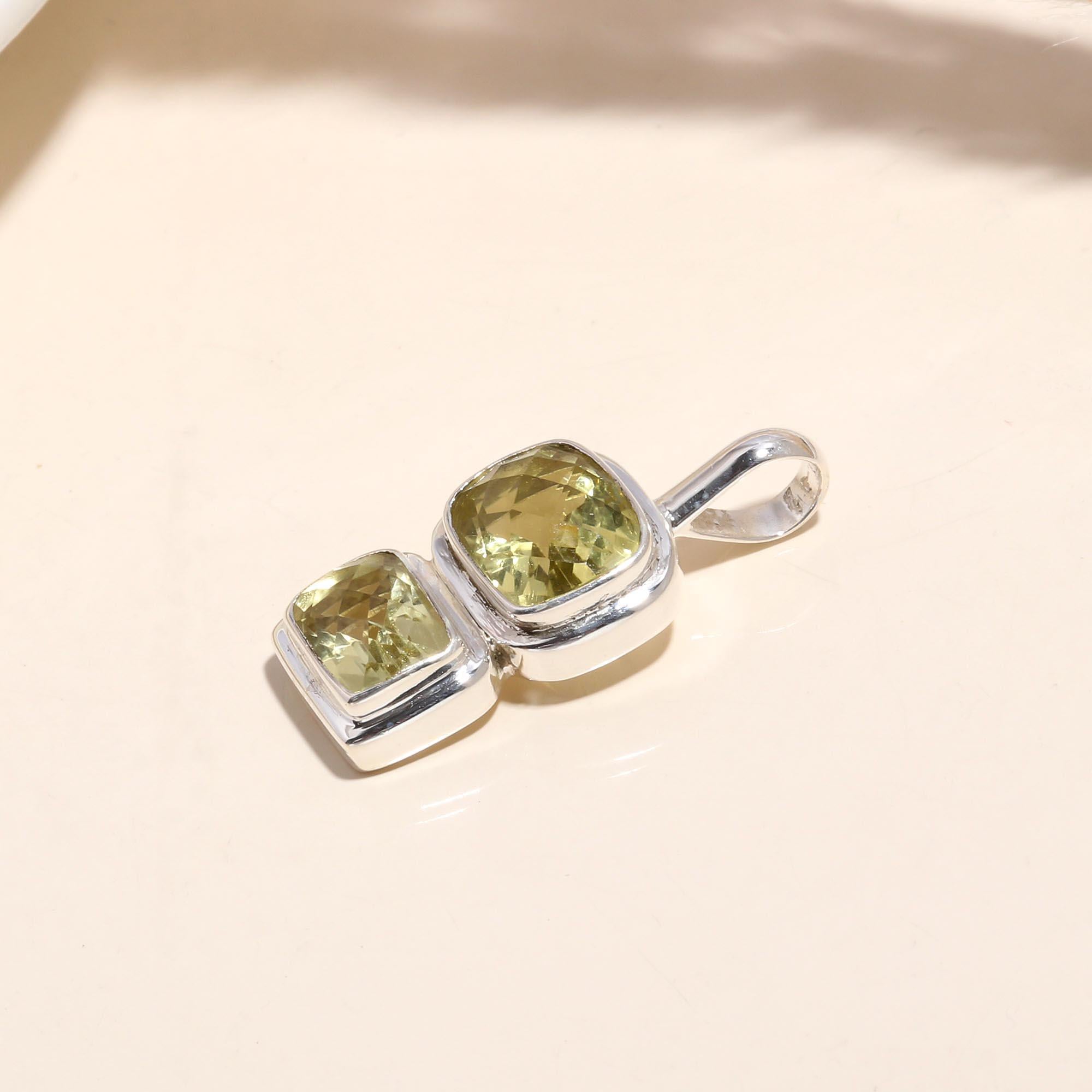 The Lemon Tier: Contemporary Lemon Quartz Pendant