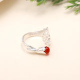 925 Sterling Silver Carnelian  Ring