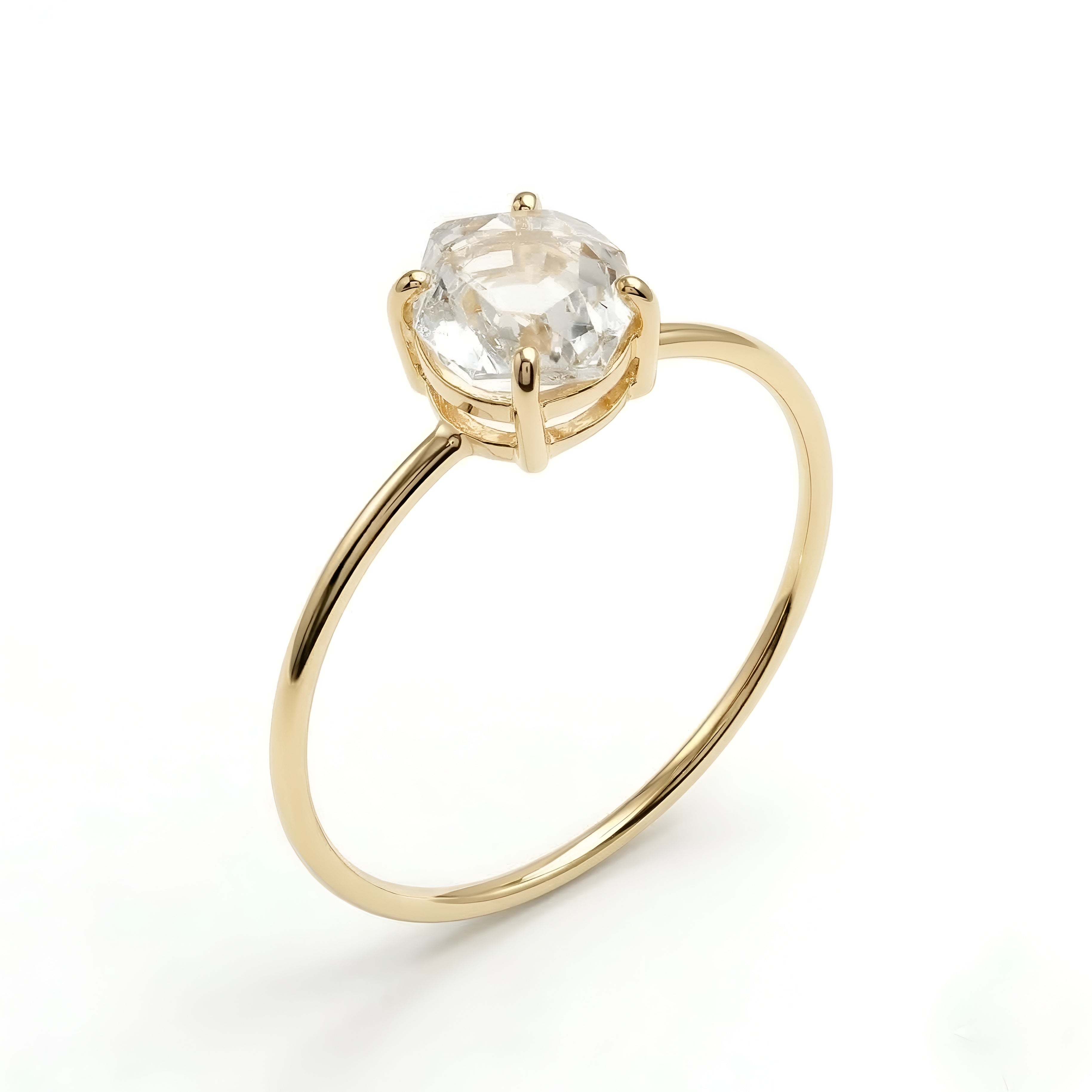 925 Silver Herkimer Quartz Crystal Ring