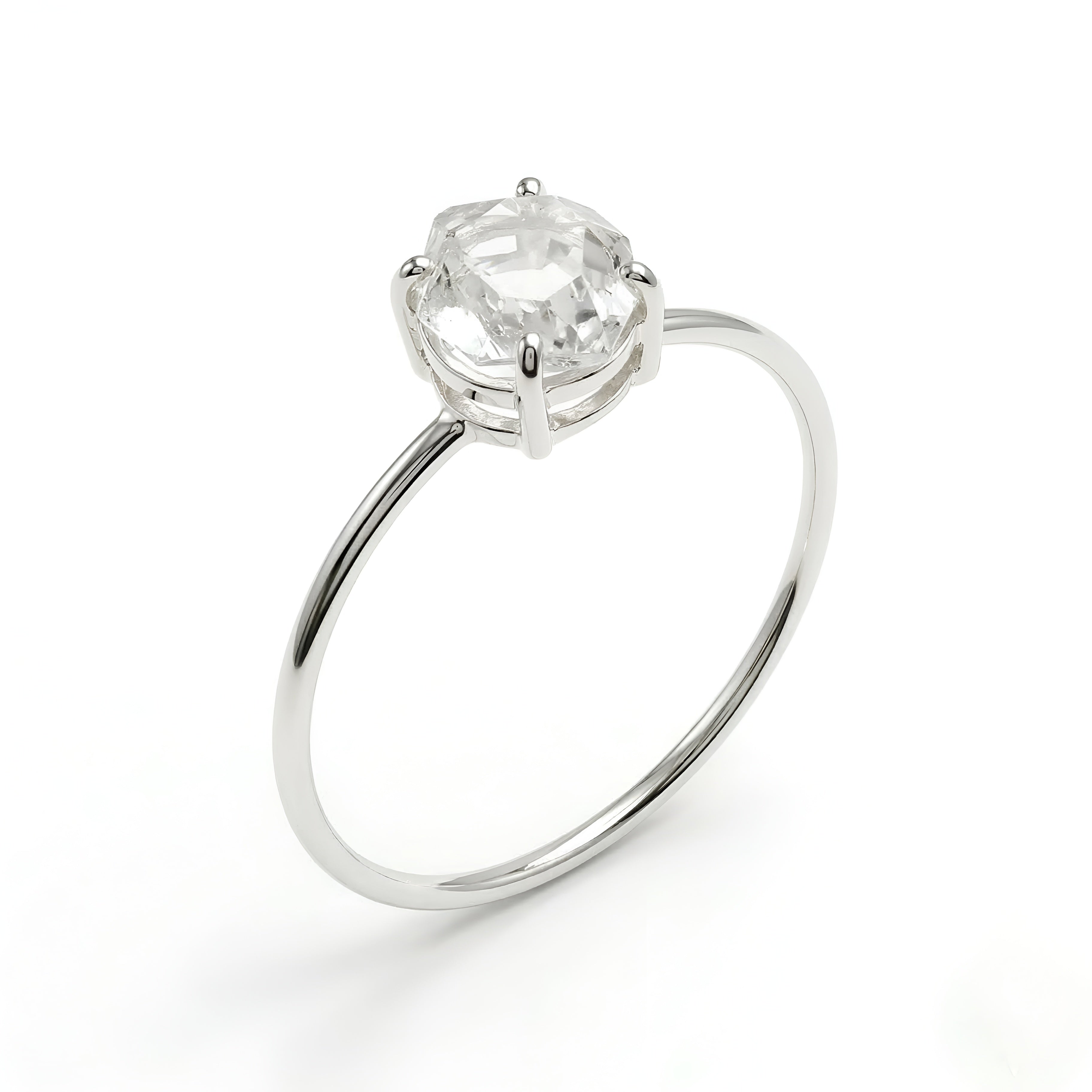 925 Silver Herkimer Quartz Crystal Ring