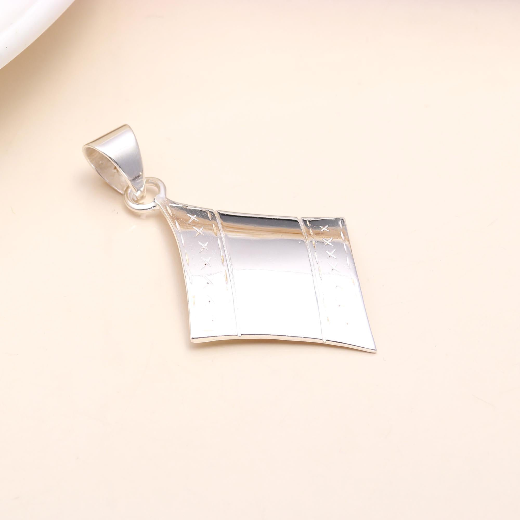 The Silver Kite: Geometric Etched Silver Charm