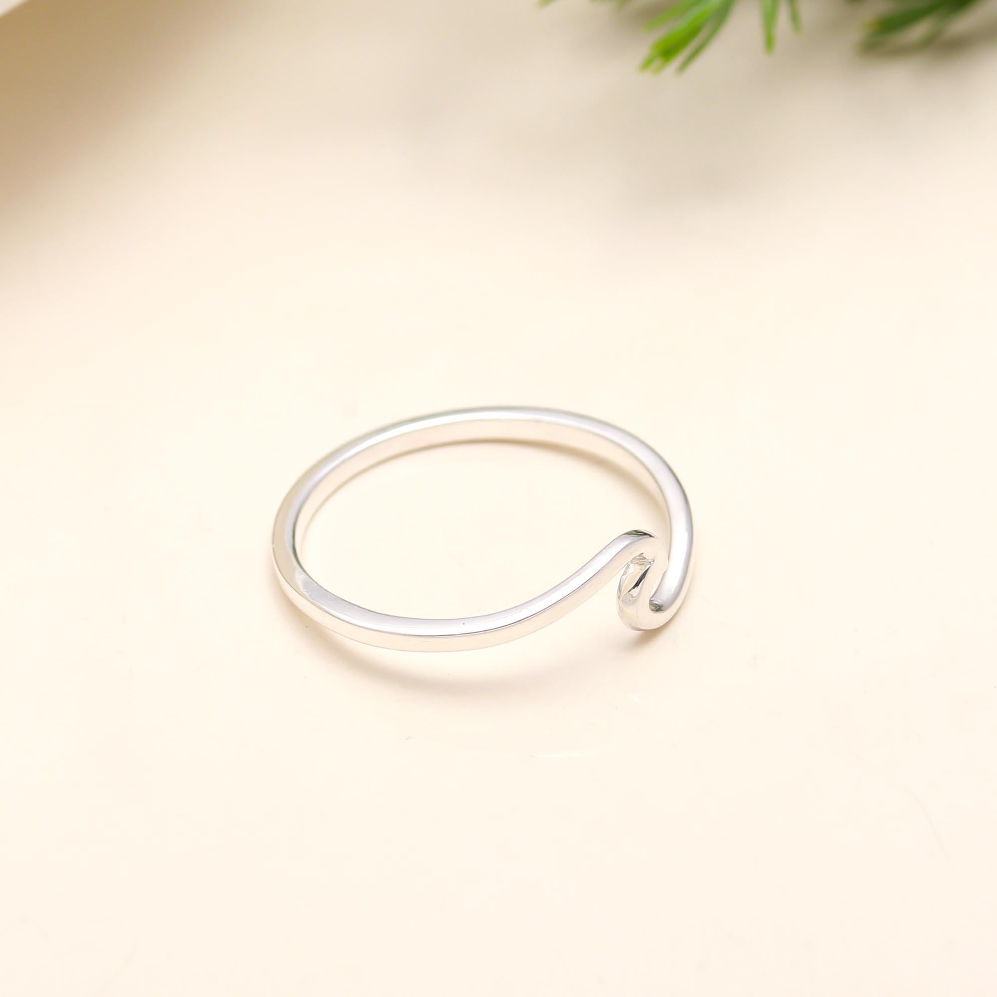 Solid 925 Sterling Silver Ocean Wave Ring