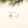 Solid 925 Silver Moon Turquoise Ring