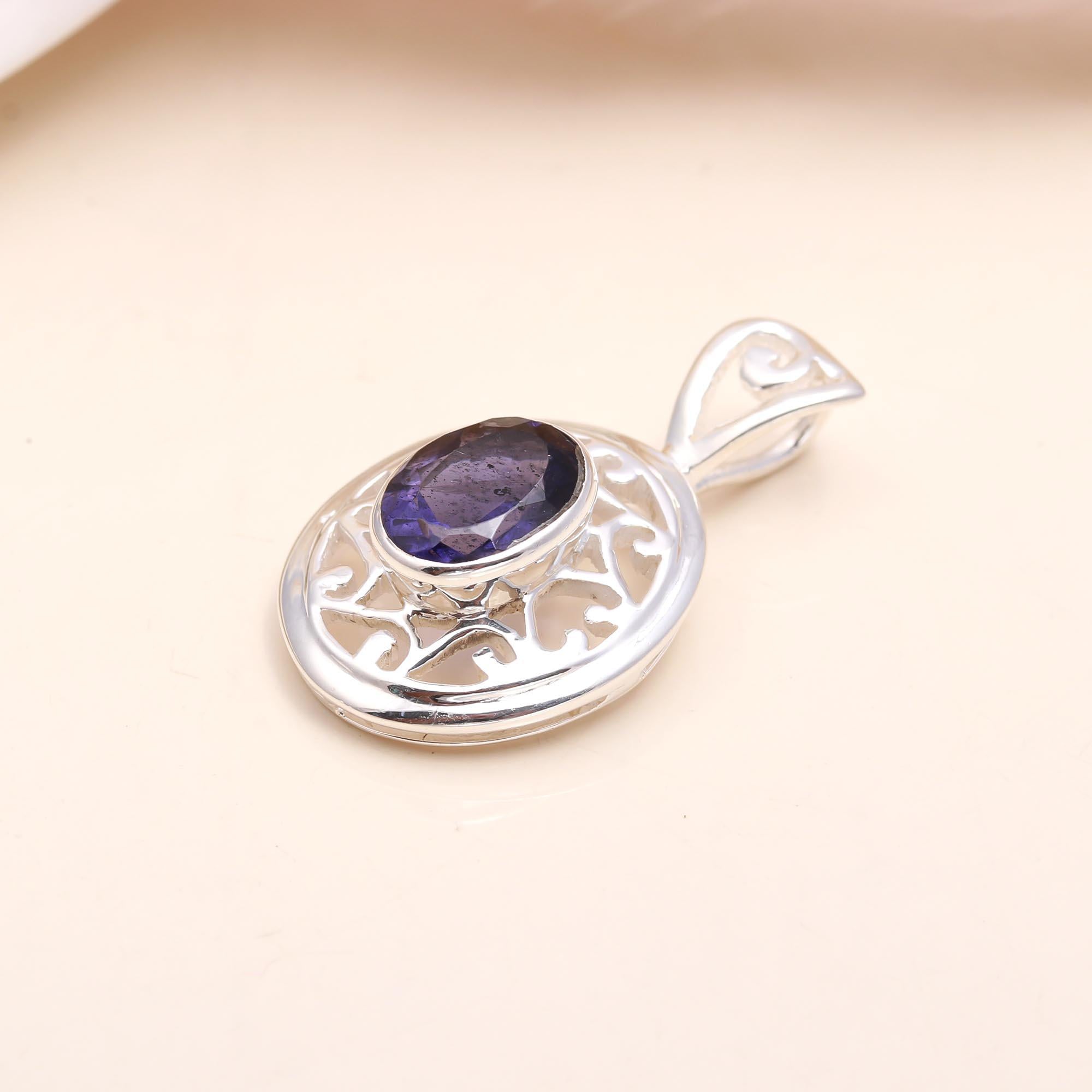 The Midnight Blue: Filigree Iolite Charm