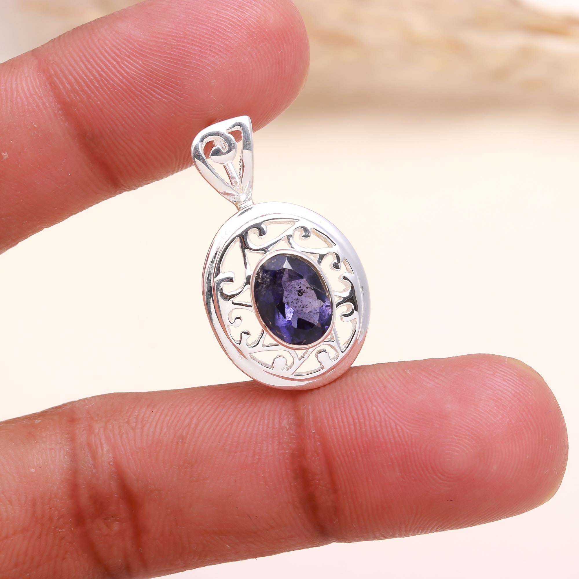 The Midnight Blue: Filigree Iolite Charm