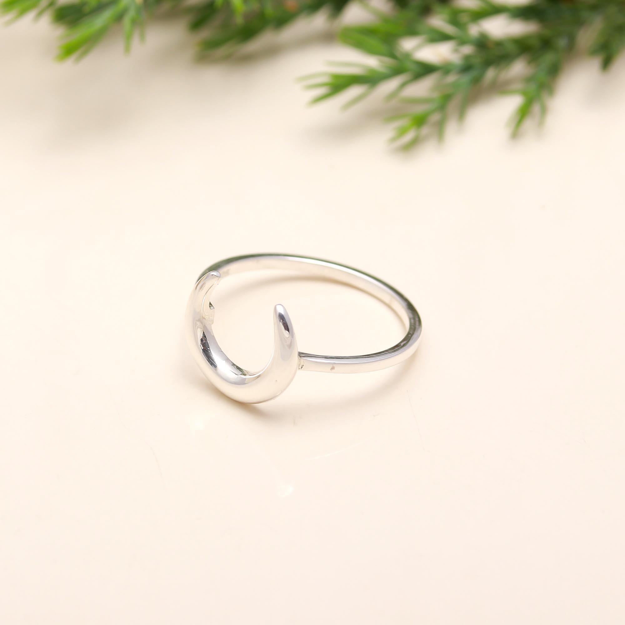 925 Silver Crescent Moon Ring