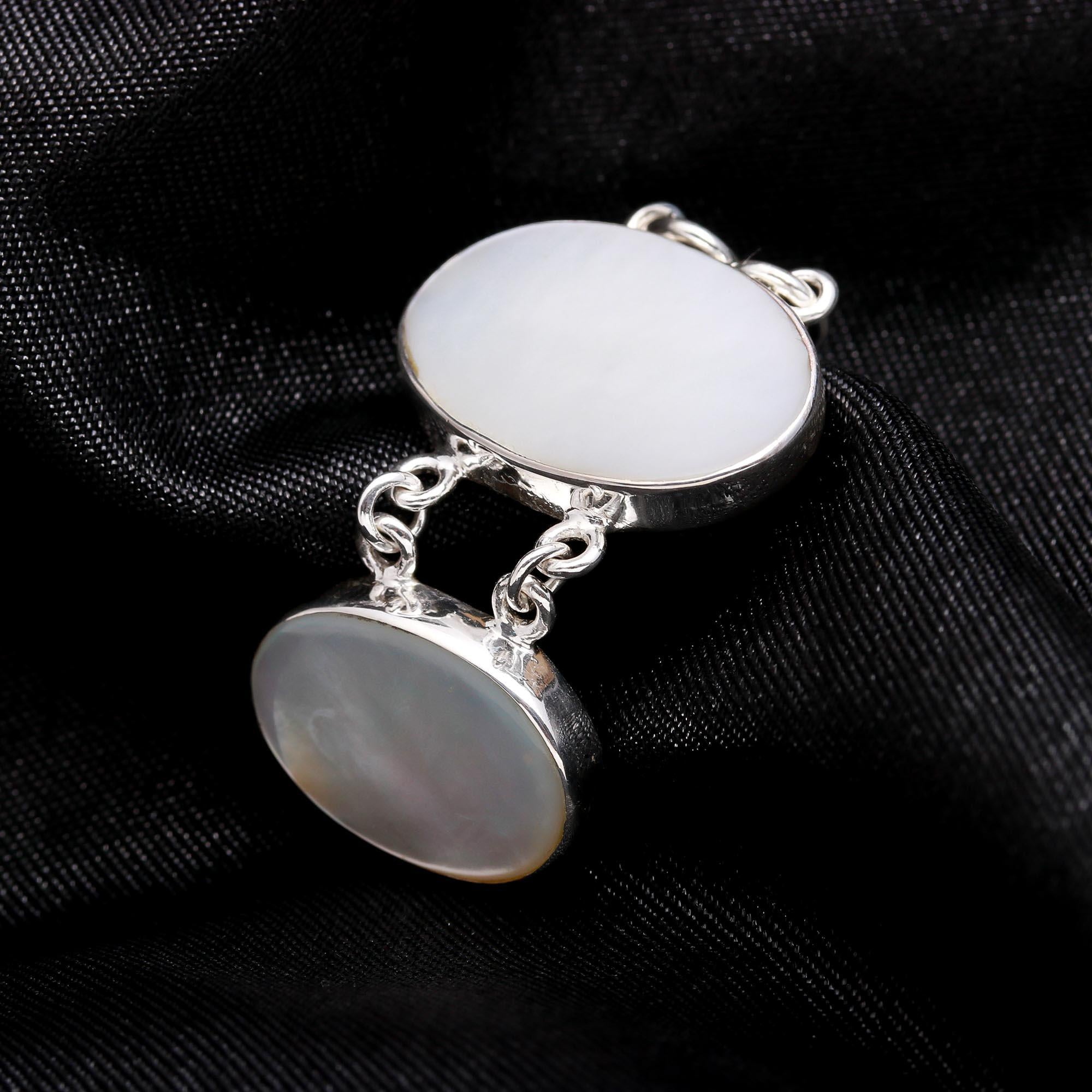 The Pearl Tier: Articulated Mother of Pearl Silver Pendant
