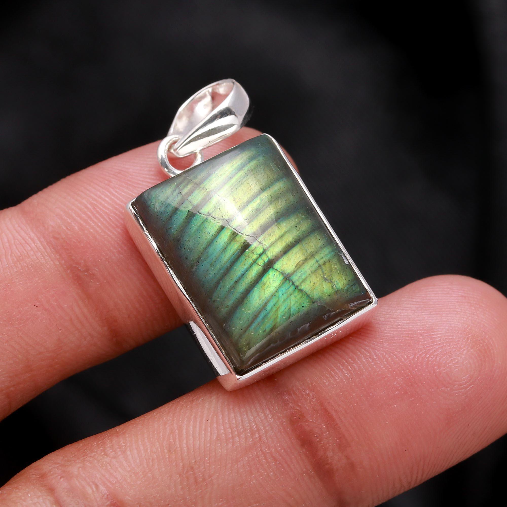 The Emerald Tablet: Labradorite Silver Pendant
