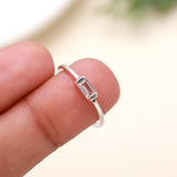 925 Sterling Silver White Crystal Minimalist Ring