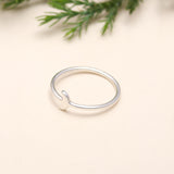 Solid 925 Silver Celestial Moon Minimalist Ring