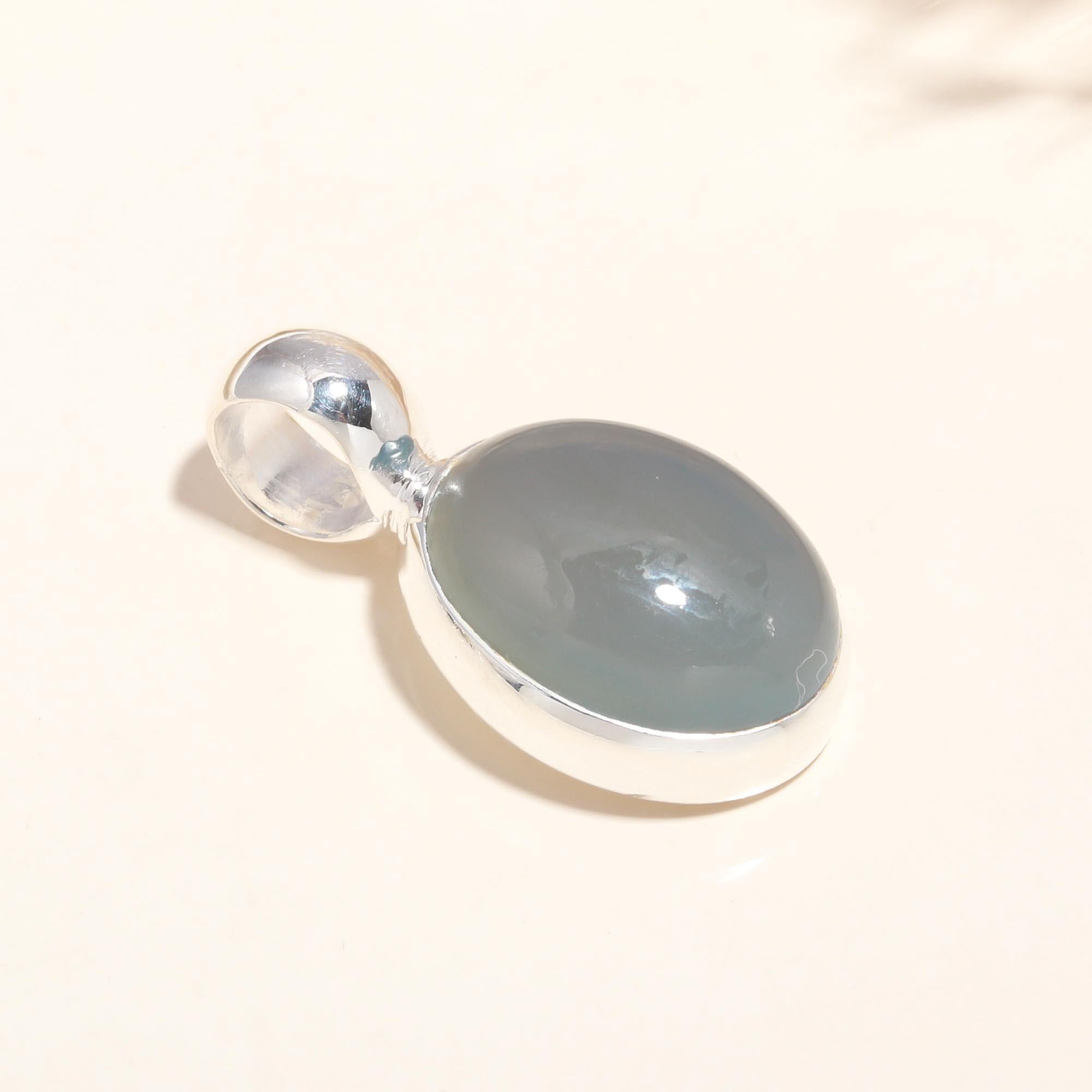 925 Sterling Silver Grey Moonstone Pendant