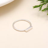 Solid 925 Silver Long Bar Ring