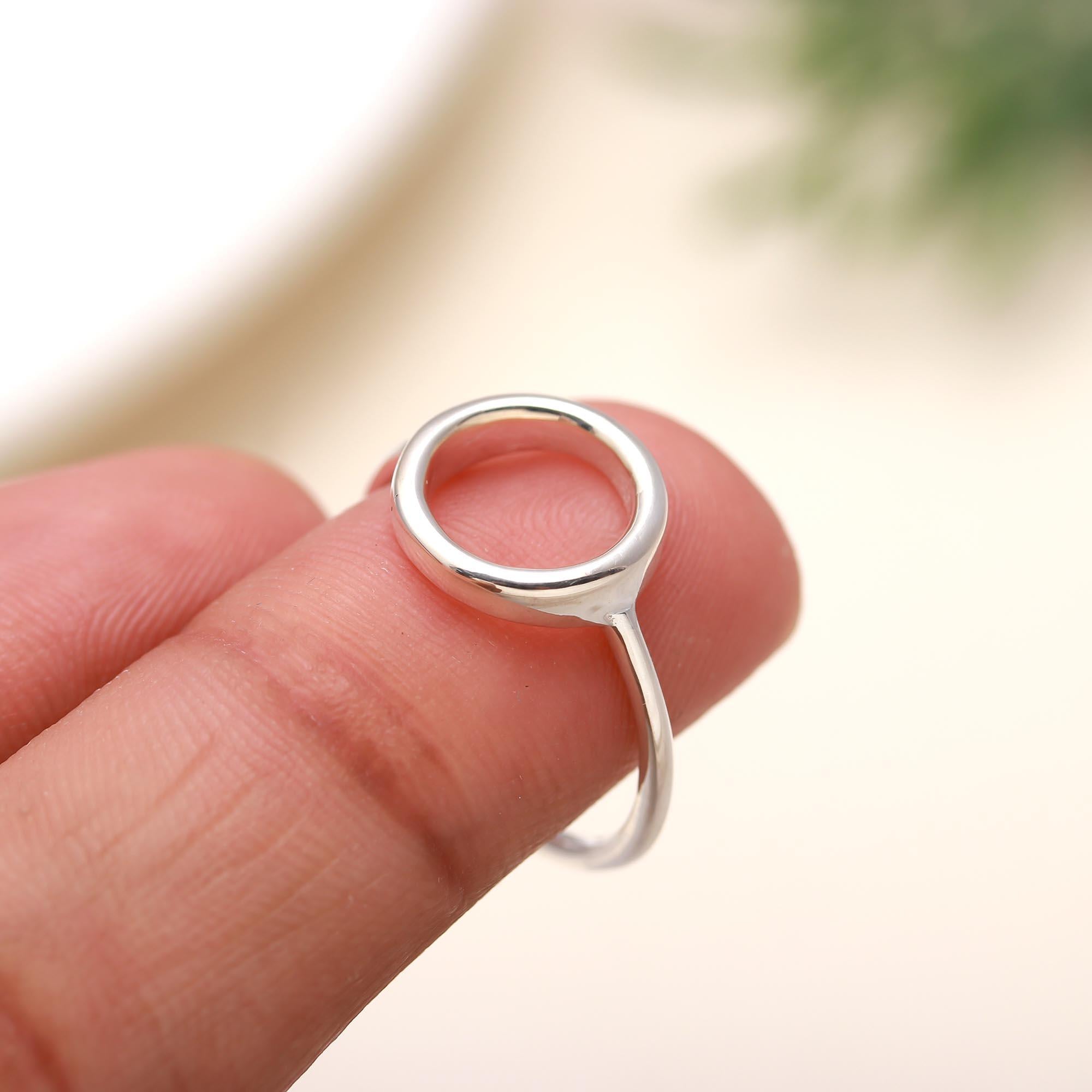 925 Sterling Silver Round Circular Ring