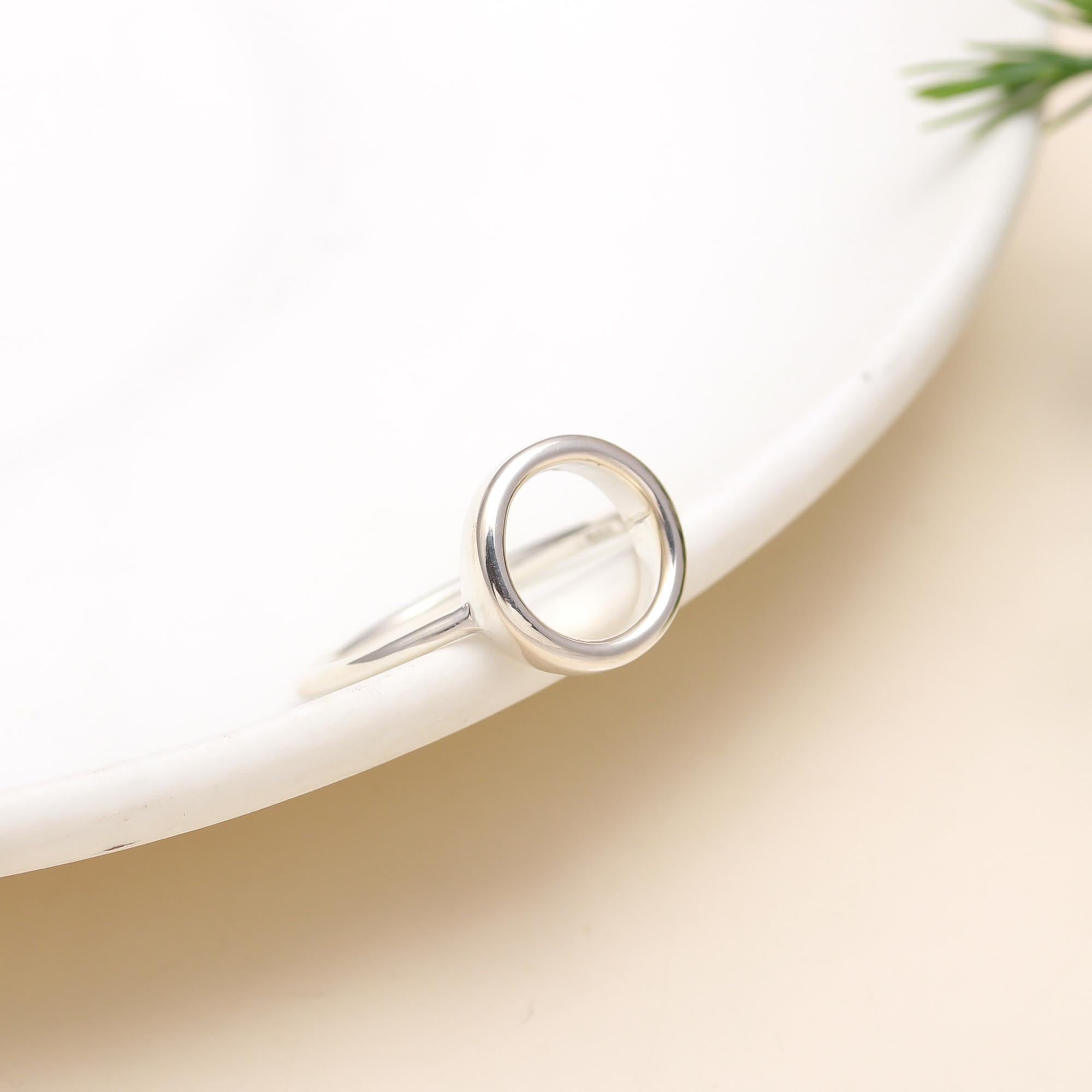 925 Sterling Silver Round Circular Ring