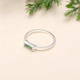 925 Sterling Silver Natural Blue Drusy Bar Ring