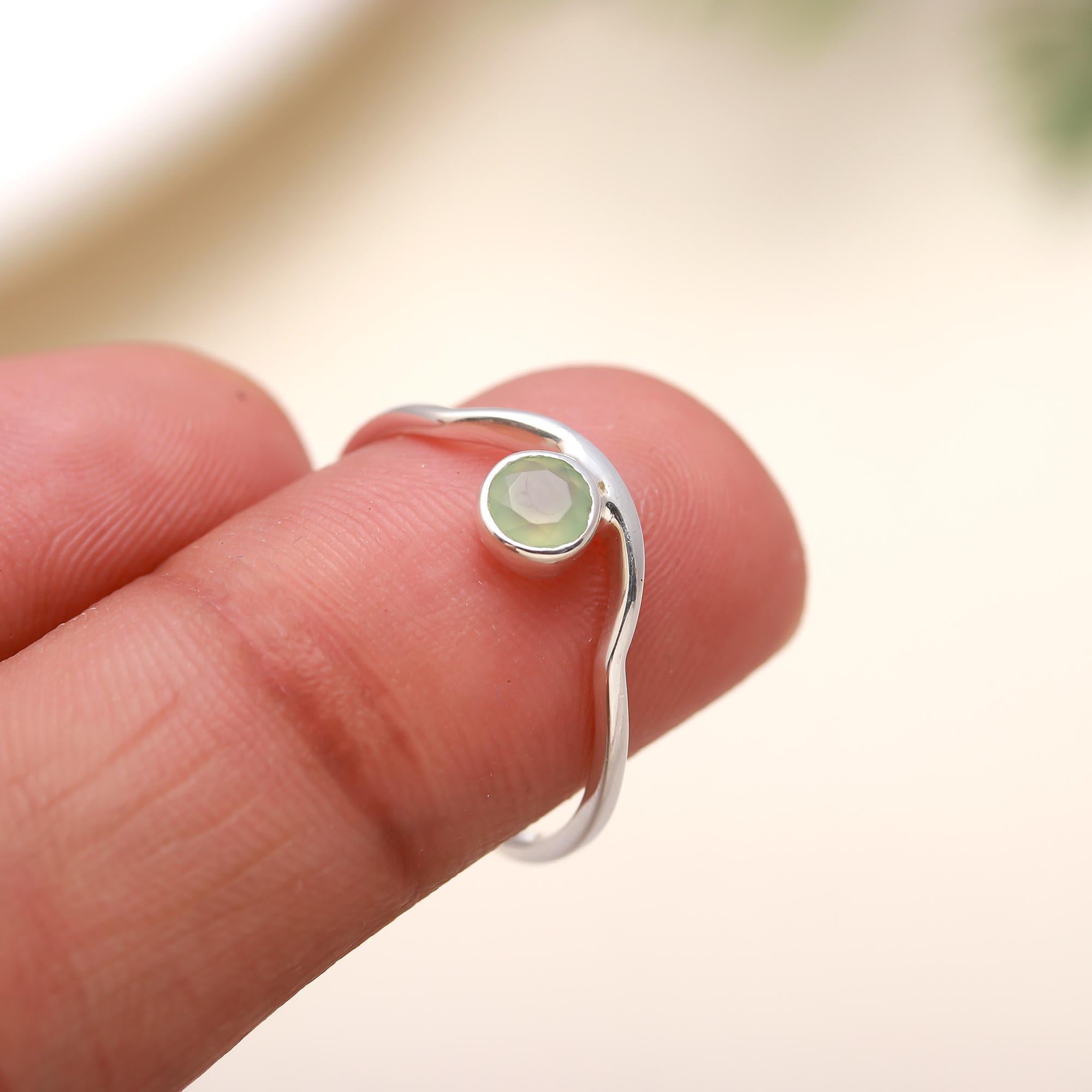 925 Silver Green Onyx Ring