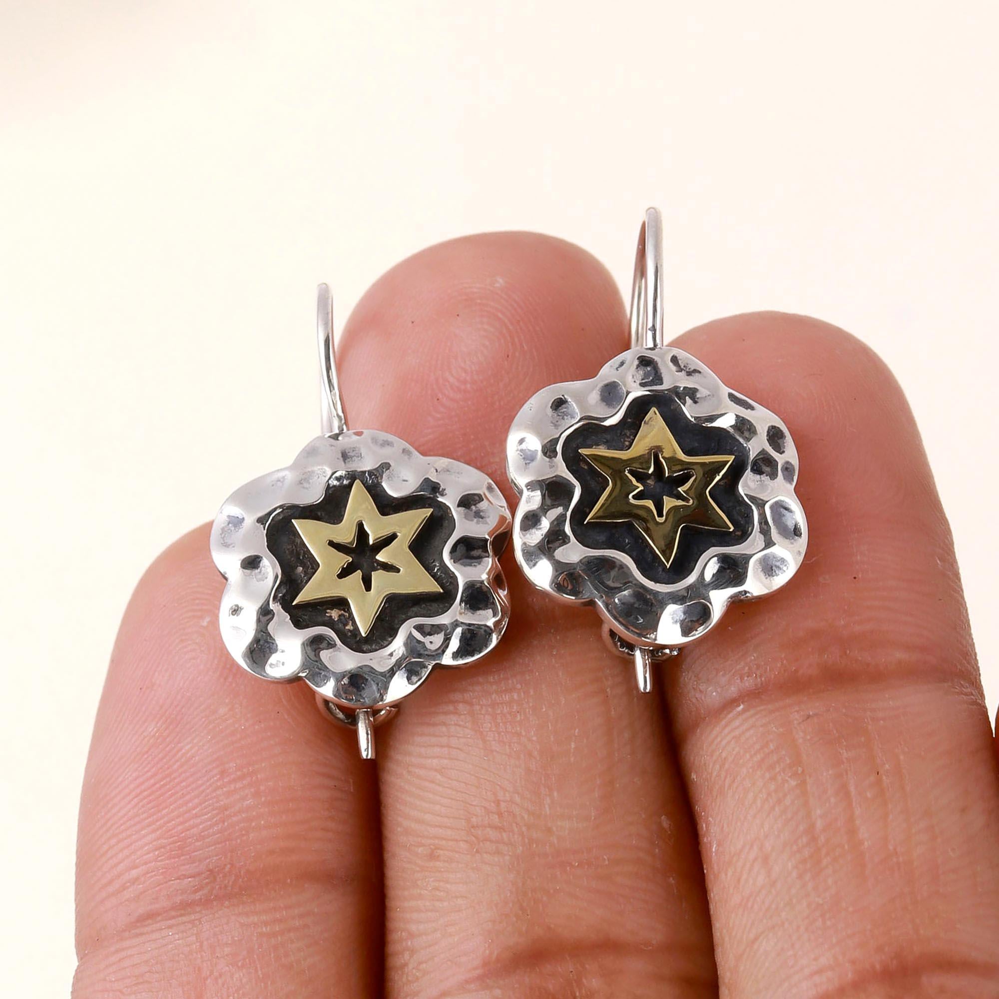 925 Sterling Silver Star Drop Earrings