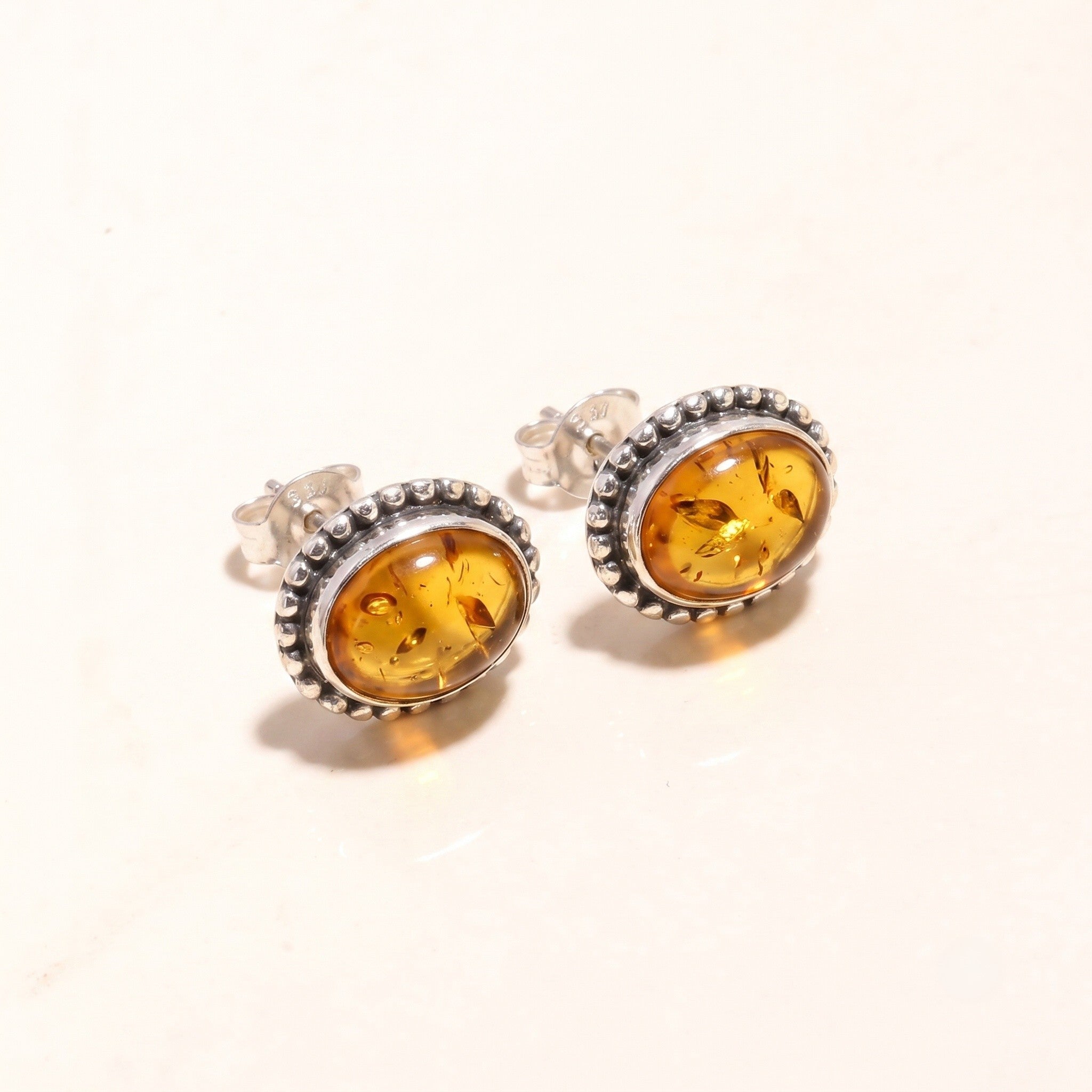 925 Sterling Silver Amethyst Vintage Stud Earrings
