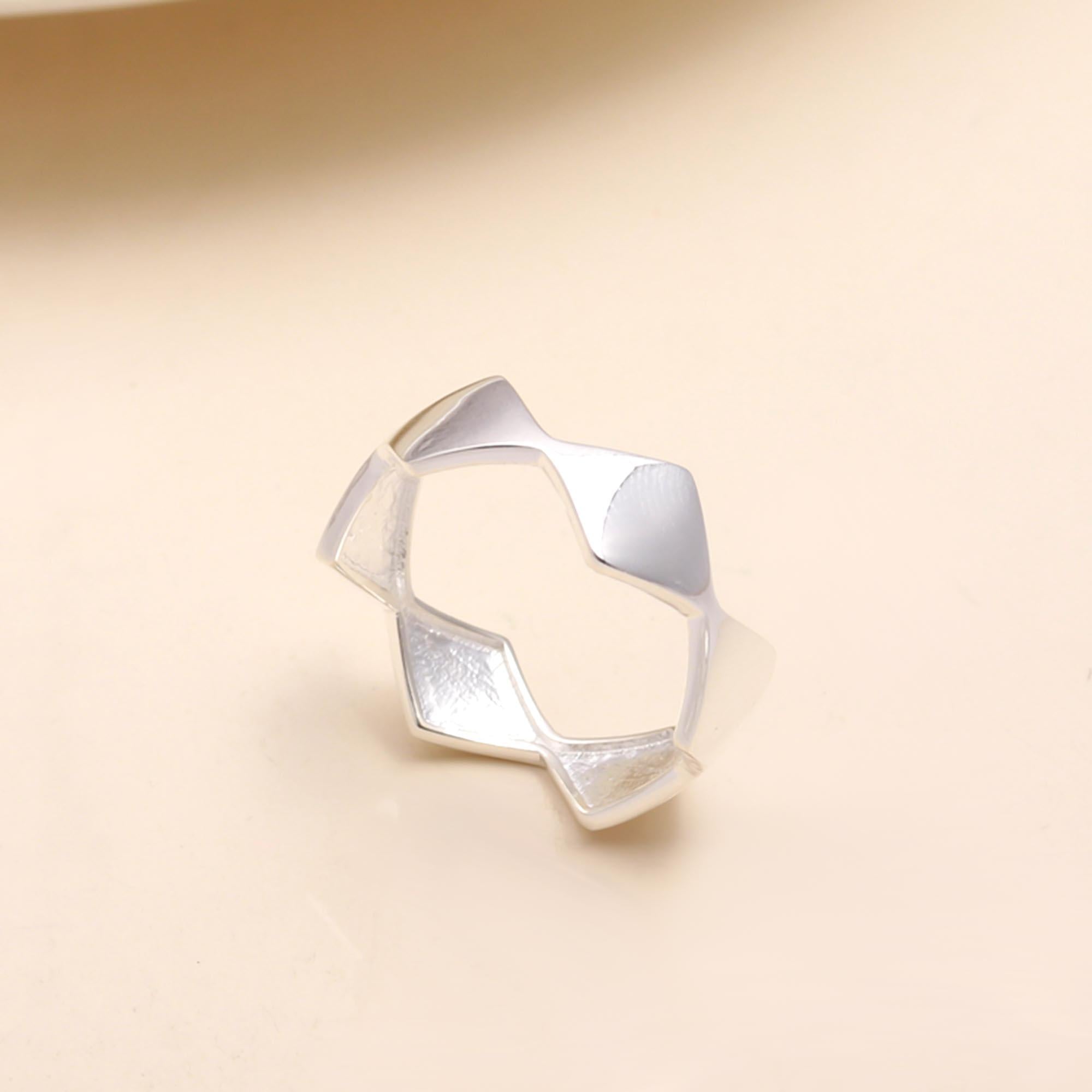 925 Sterling Silver Geometric Band Ring