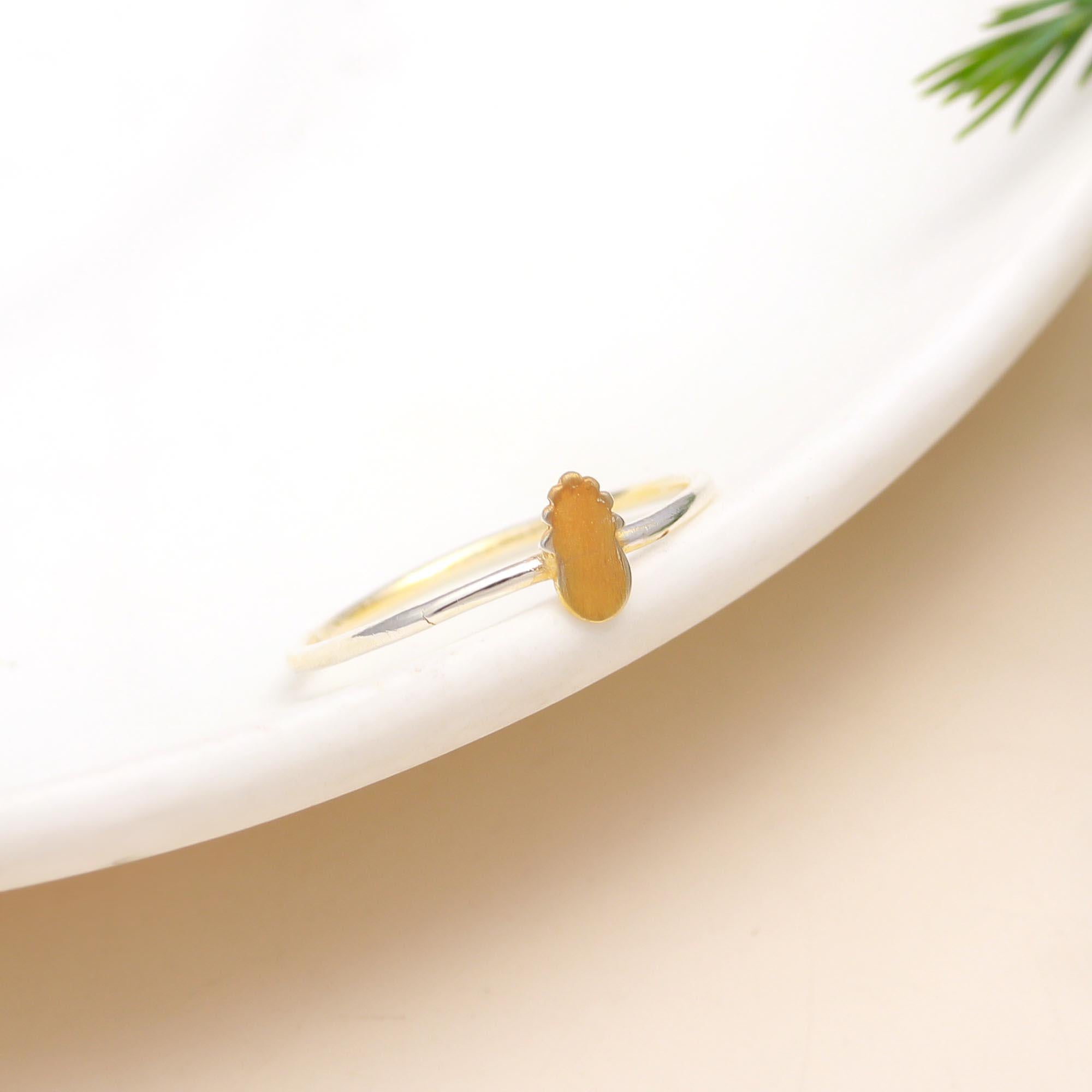 925 Silver Pineapple Charm Ring