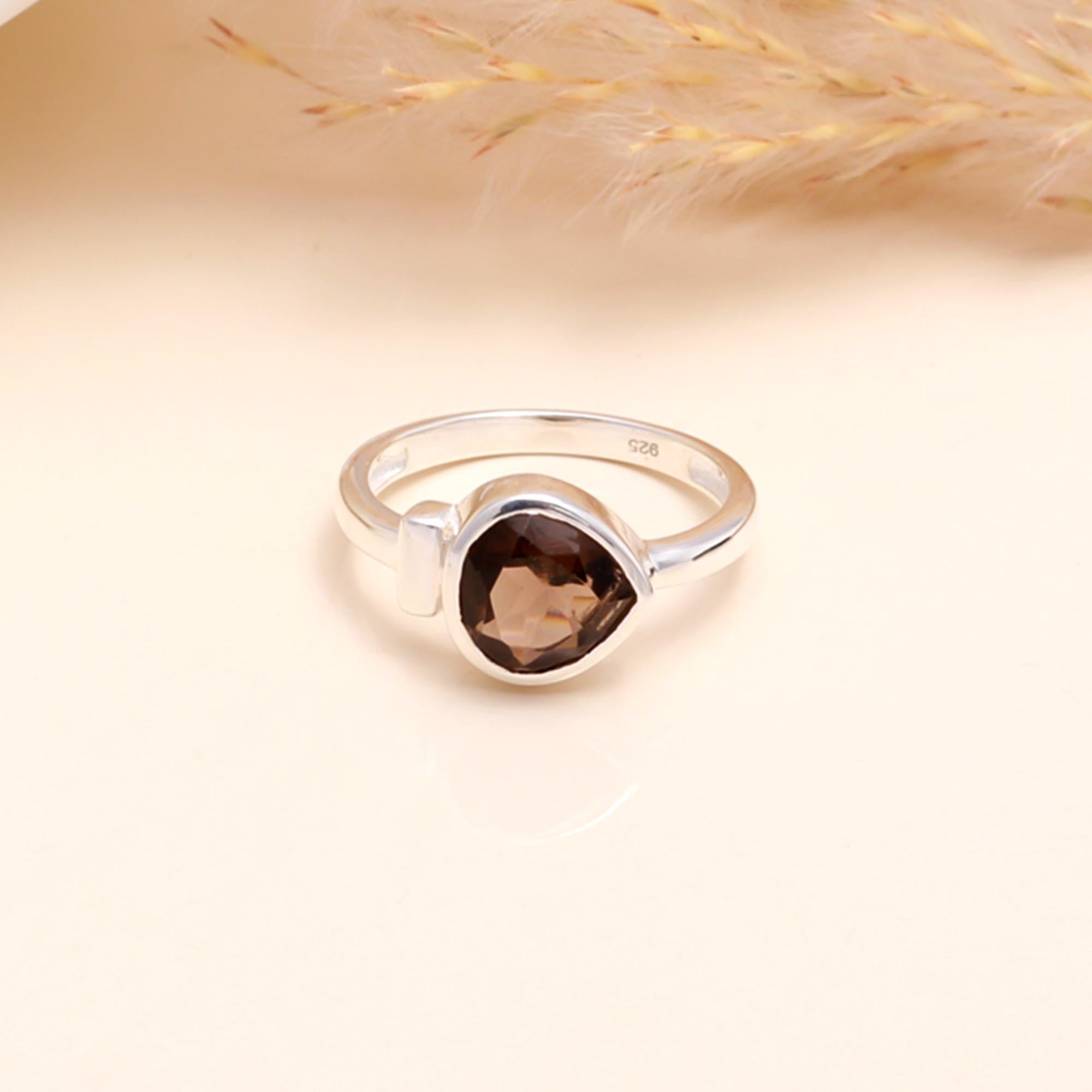 925 Sterling Silver Smoky Quartz Ring