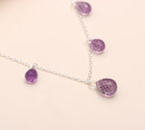 925 Sterling Silver Amethyst Designer Necklace Anchor Chain