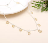 925 Sterling Silver Citrine Designer Necklace Anchor Chain