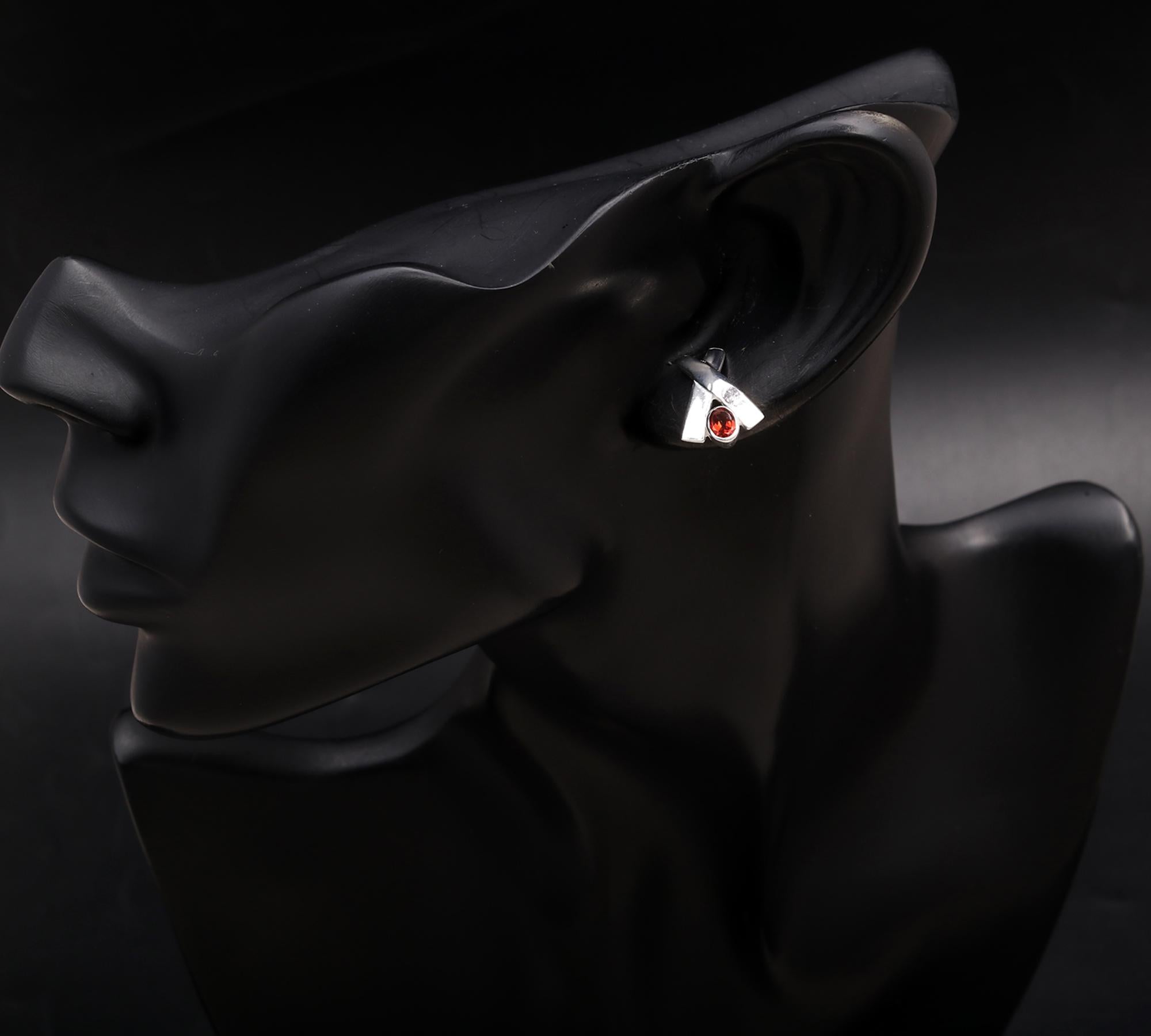 925 Silver Red Garnet Stud Earrings