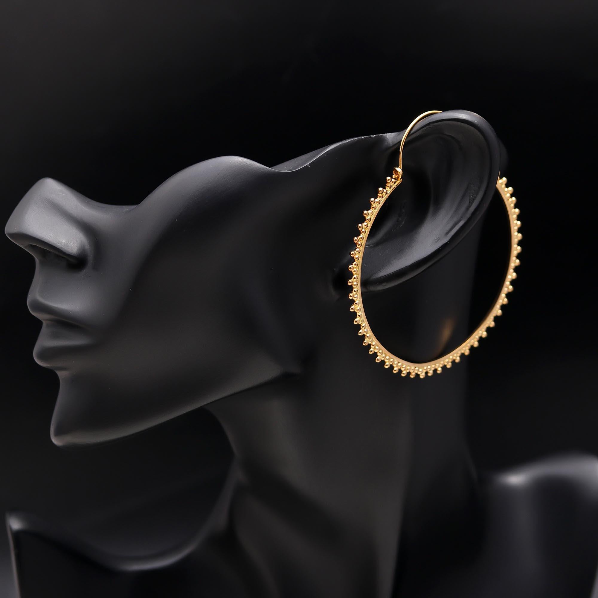 Designer Brass Bali Hoop Earrings