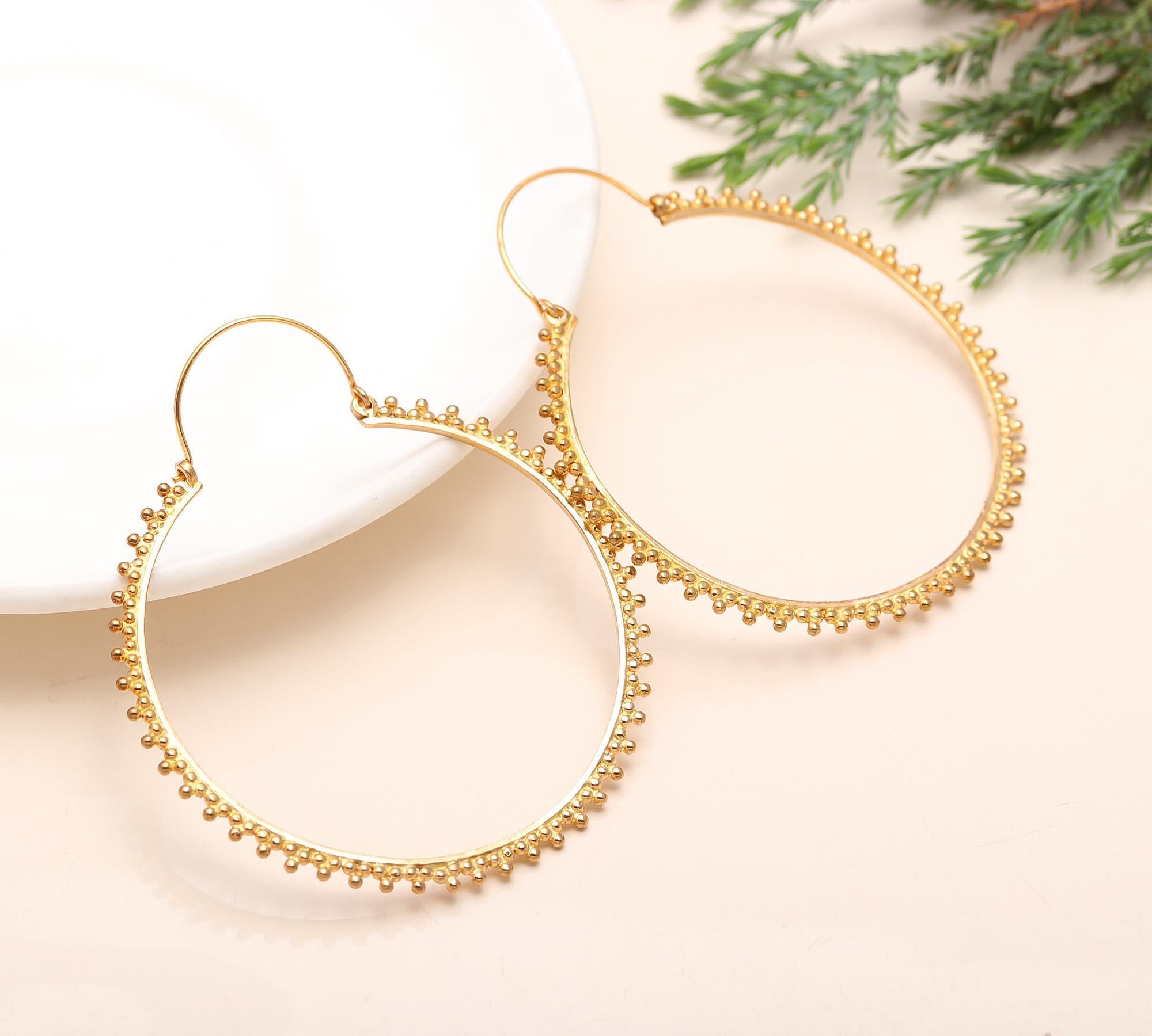 Designer Brass Bali Hoop Earrings