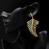 Designer Brass Leaf Earrings