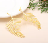 Designer Brass Leaf Earrings