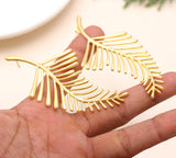 Designer Brass Leaf Earrings