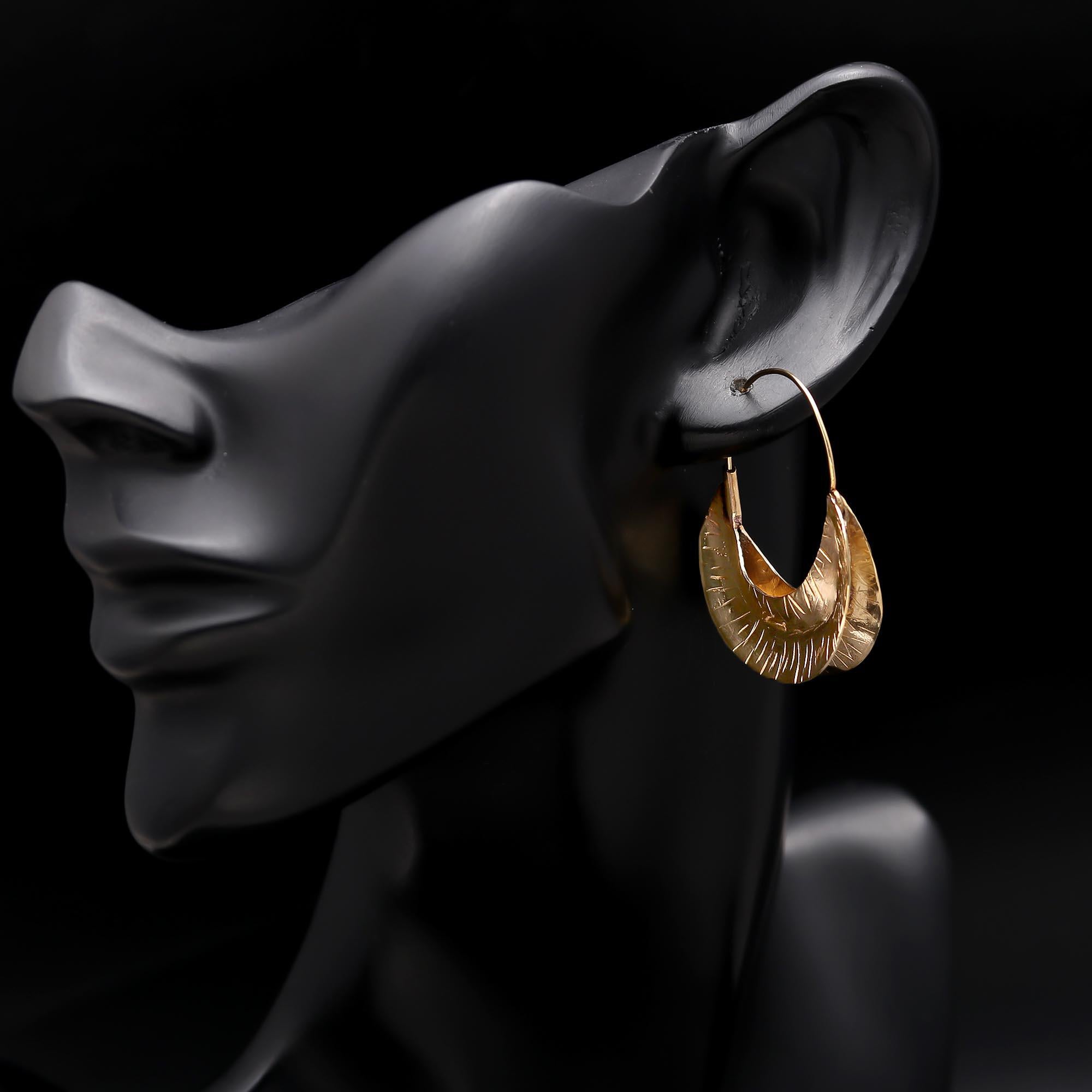 925 Silver Half Moon Hoop Earrings