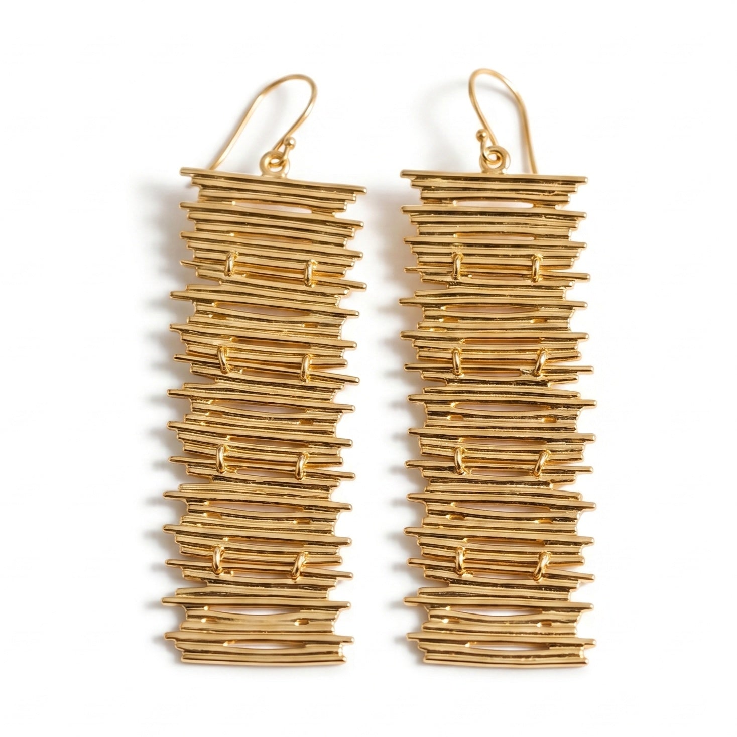 The Golden Fringe: Linear Drop Earrings