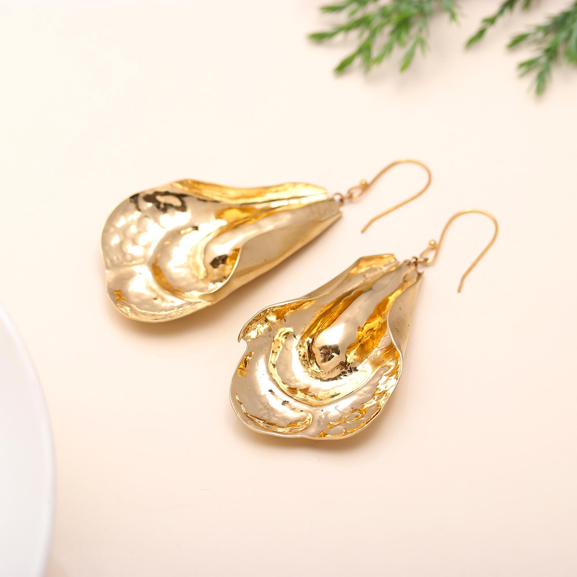 Designer Hypoallergenic Brass Abstract  Earrings size 3 " Birthday, Anniversary, Women, Girls,