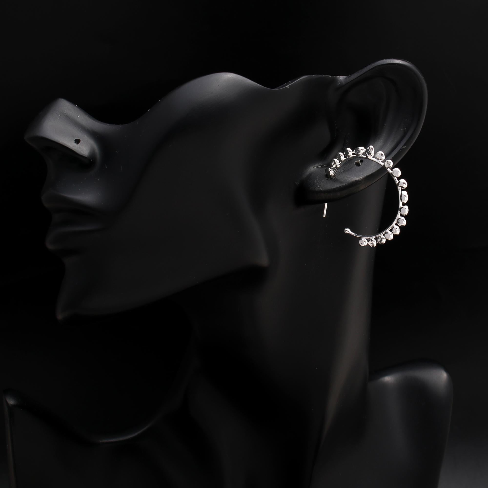 925 Silver Dot Hoop Earrings