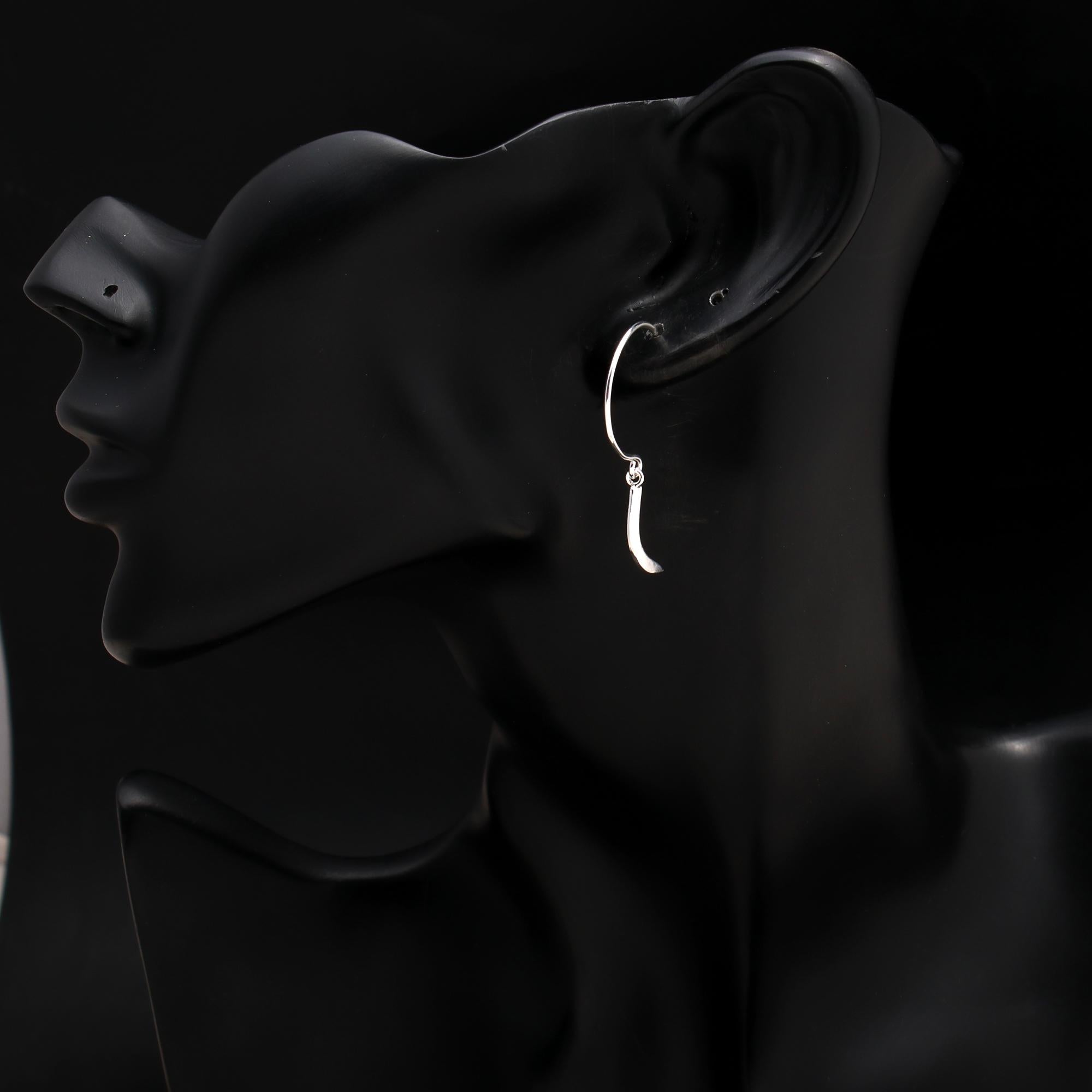 925 Silver Curved Drop Dangle Earrings