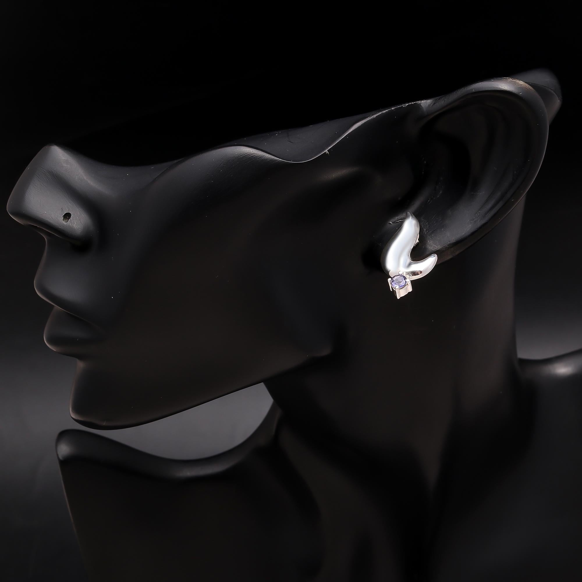 925 Silver Wave Curve Stud Earrings