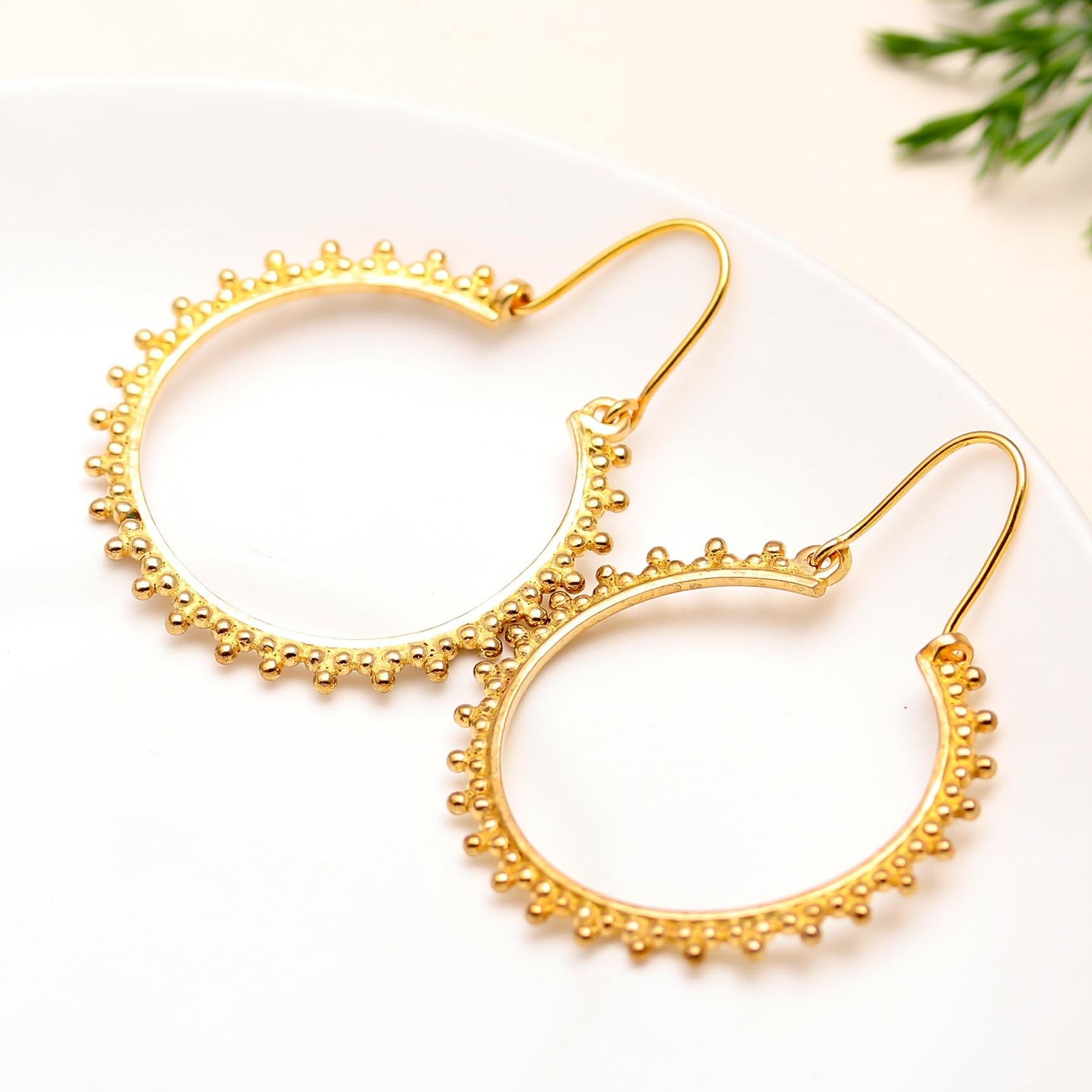 The Golden Halo: Granulated Beaded Hoop Earrings