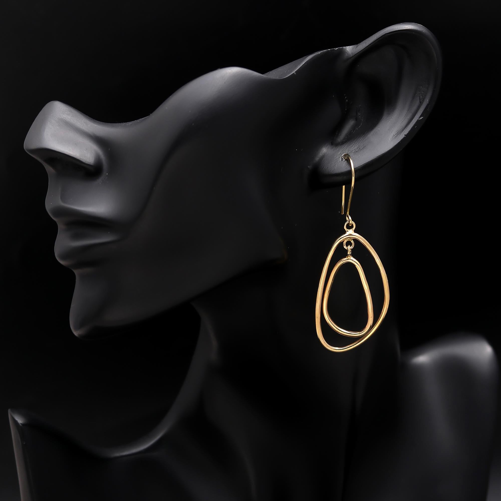 Designer Brass Trillion Dangle Earrings