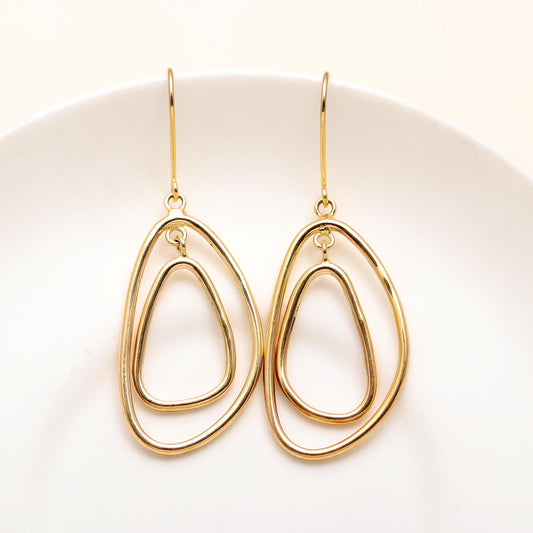 Designer Brass Trillion Dangle Earrings