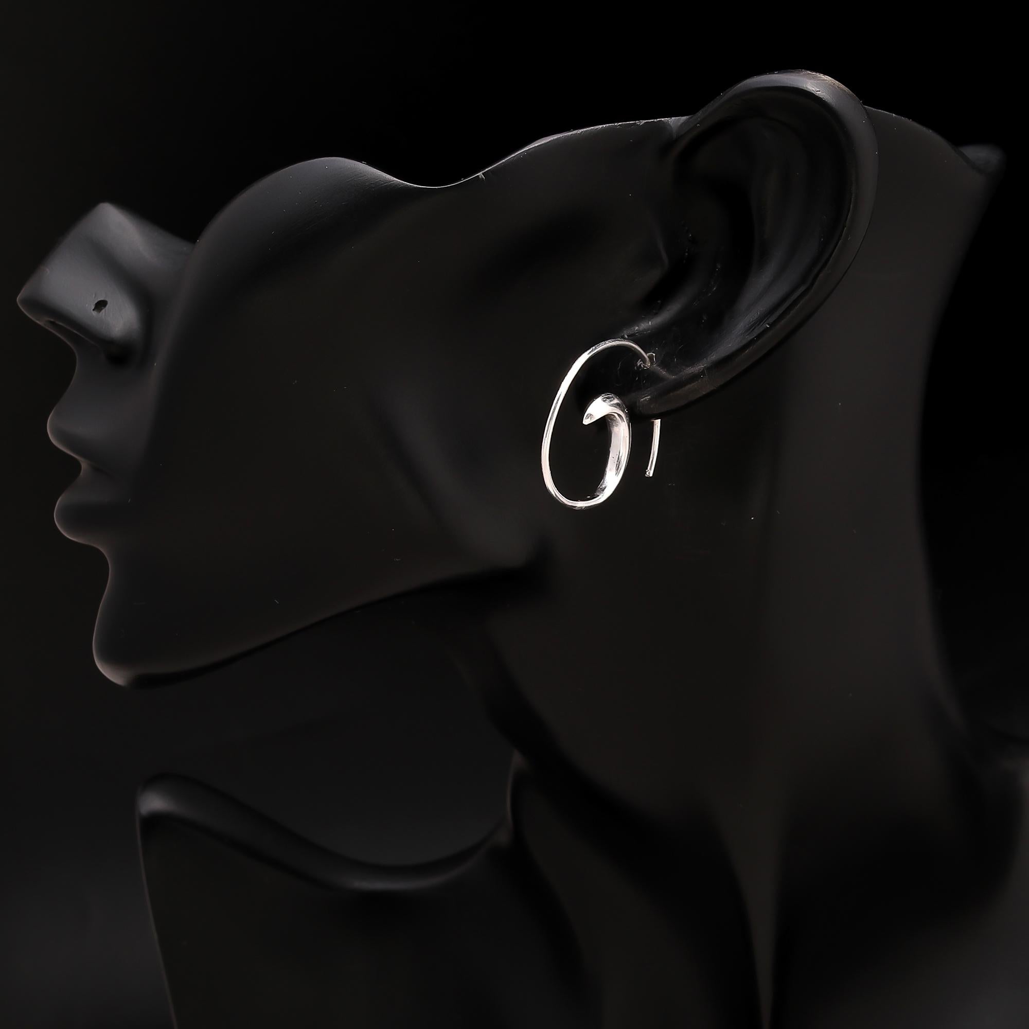 925 Silver Spiral Hoop Earrings