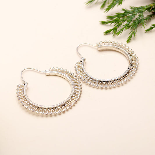 Hypoallergenic Brass Hoop Earrings with Silver Plating