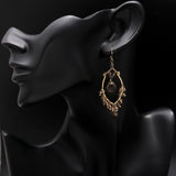 Designer Brass Earrings with Smoky Quartz and Topaz Drops