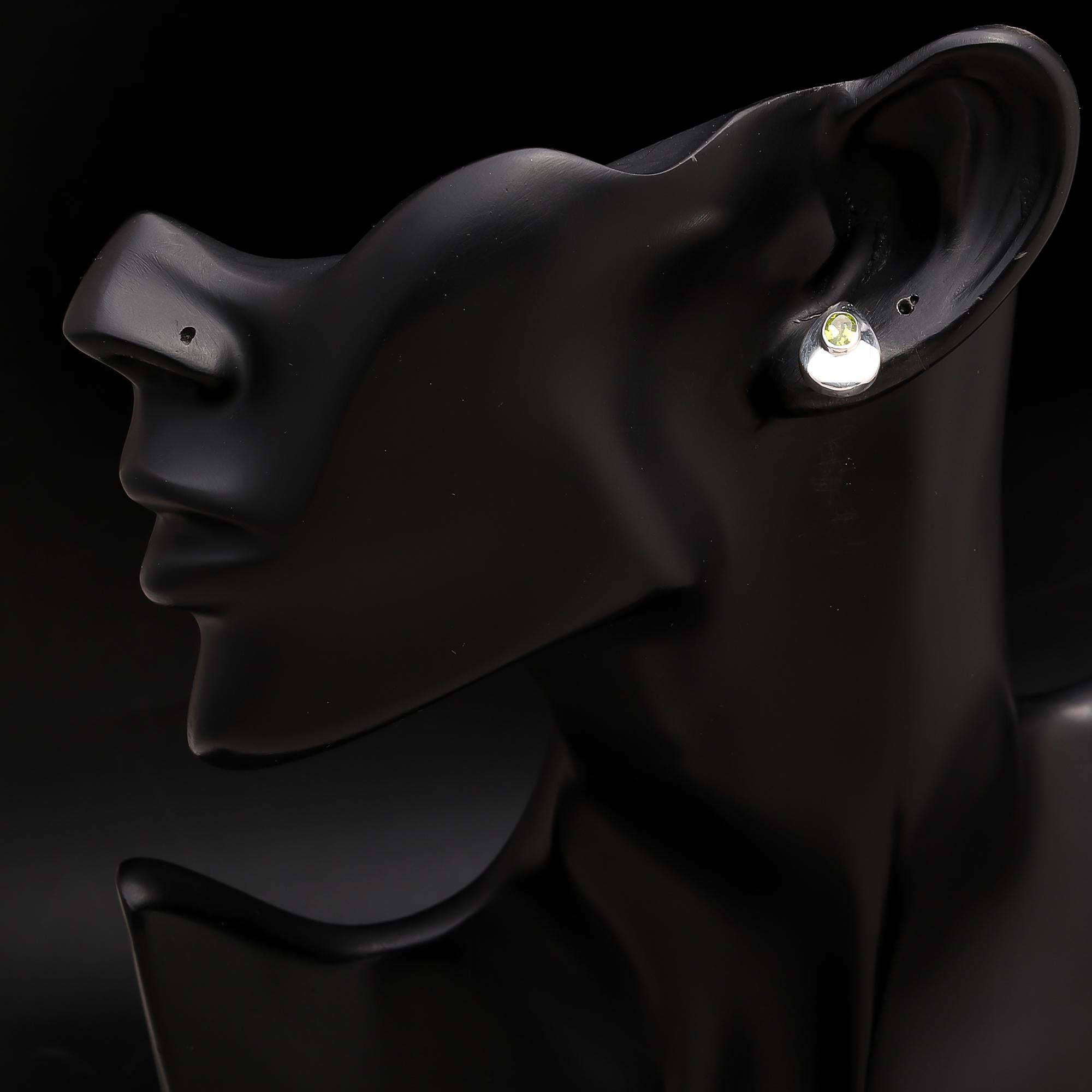 925 Silver Peridot Stud Earrings