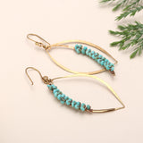 Designer Brass Turquoise Drop Earrings