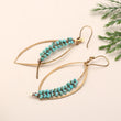 Designer Brass Turquoise Drop Earrings